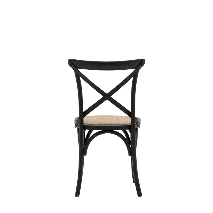 Cafe Chair Black/Rattan (Two Pack)