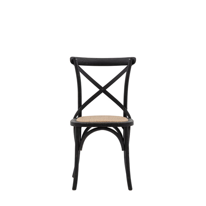 Cafe Chair Black/Rattan (Two Pack)