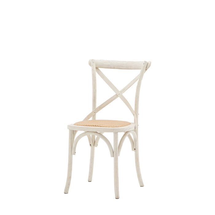 Cafe Chair White/Rattan (Two Pack)