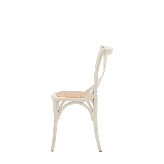 Cafe Chair White/Rattan (Two Pack)