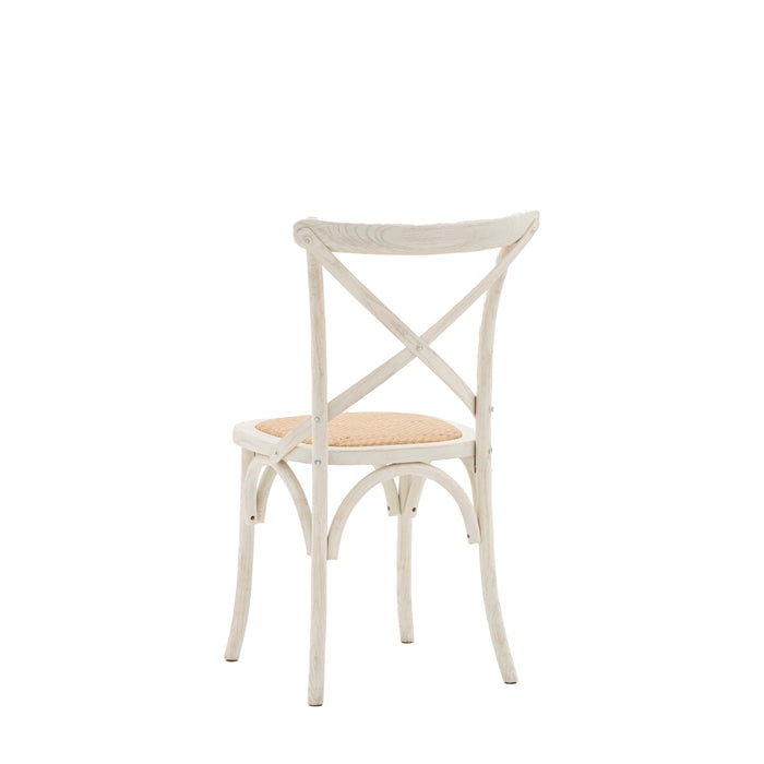 Cafe Chair White/Rattan (Two Pack)