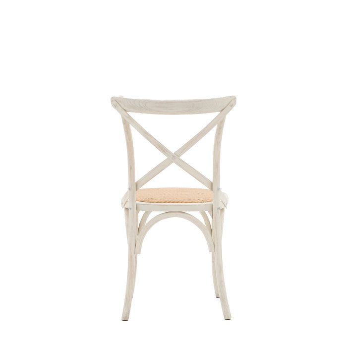 Cafe Chair White/Rattan (Two Pack)