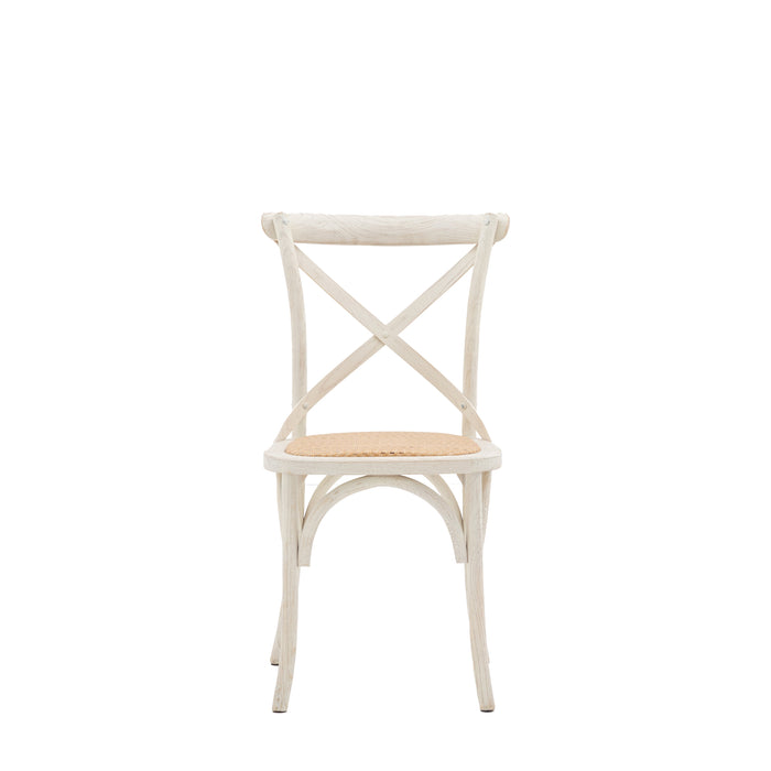 Cafe Chair White/Rattan (Two Pack)