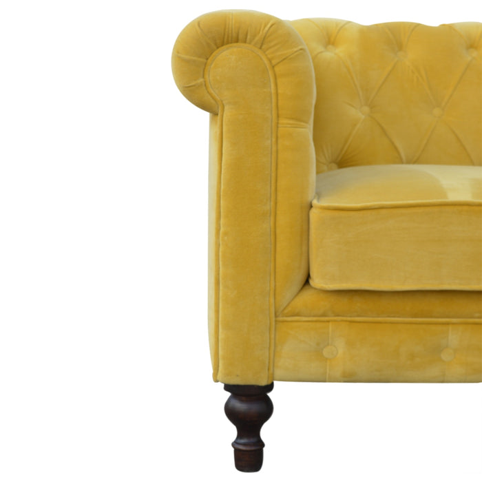 Mustard Velvet Chesterfield Sofa