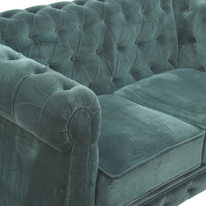 Emerald Green Velvet Chesterfield Sofa