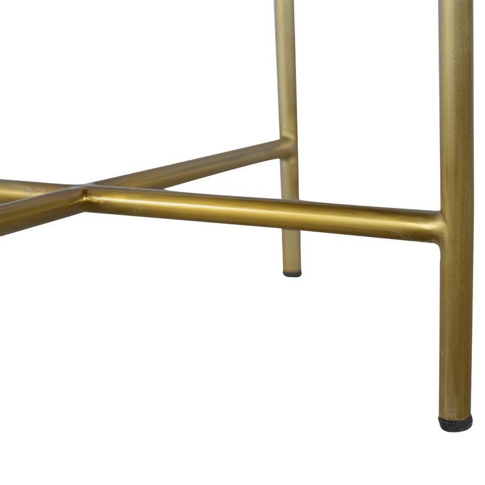 Chestnut End Table with Gold Base